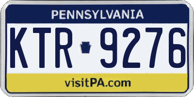 PA license plate KTR9276