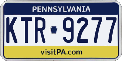 PA license plate KTR9277