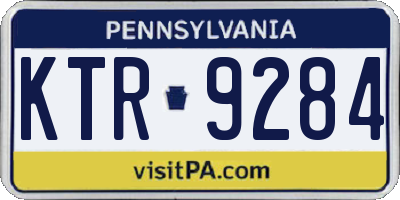 PA license plate KTR9284