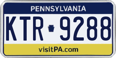 PA license plate KTR9288