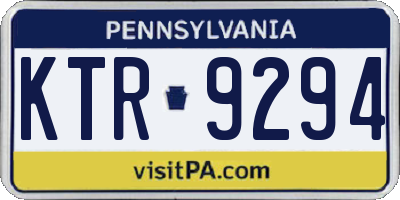 PA license plate KTR9294