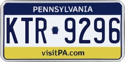 PA license plate KTR9296