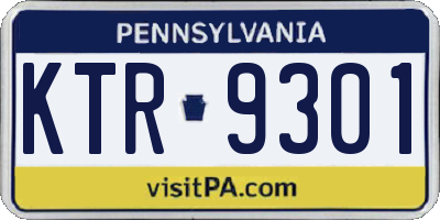PA license plate KTR9301