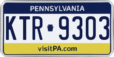 PA license plate KTR9303