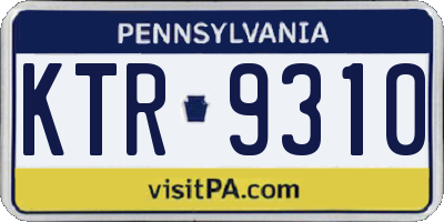 PA license plate KTR9310