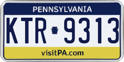 PA license plate KTR9313