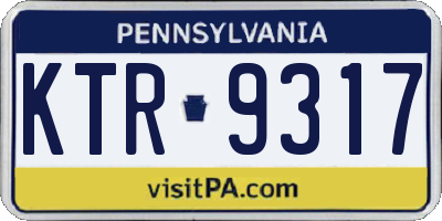 PA license plate KTR9317