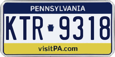PA license plate KTR9318