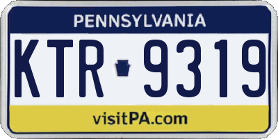 PA license plate KTR9319