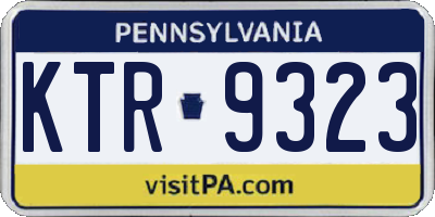 PA license plate KTR9323