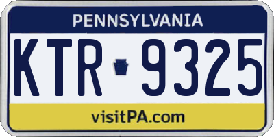 PA license plate KTR9325