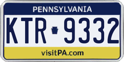 PA license plate KTR9332