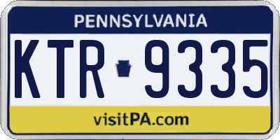 PA license plate KTR9335
