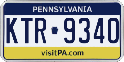 PA license plate KTR9340