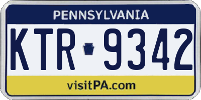 PA license plate KTR9342