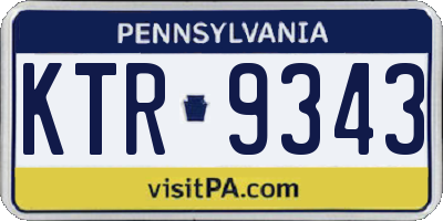 PA license plate KTR9343