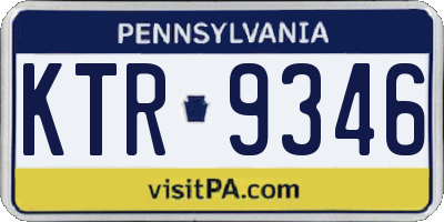 PA license plate KTR9346
