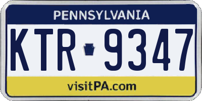PA license plate KTR9347