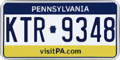 PA license plate KTR9348