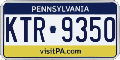 PA license plate KTR9350