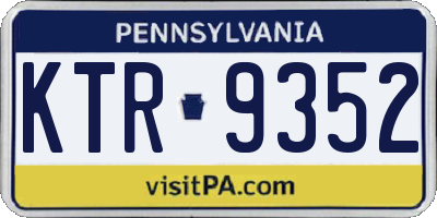 PA license plate KTR9352