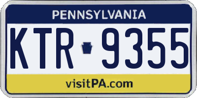 PA license plate KTR9355