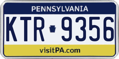 PA license plate KTR9356