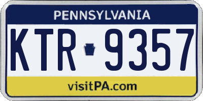 PA license plate KTR9357