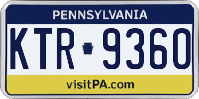 PA license plate KTR9360