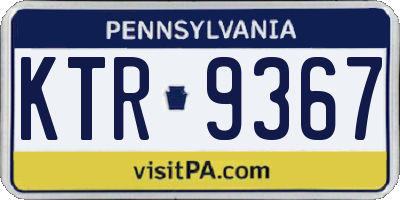 PA license plate KTR9367