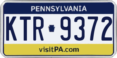 PA license plate KTR9372