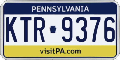 PA license plate KTR9376