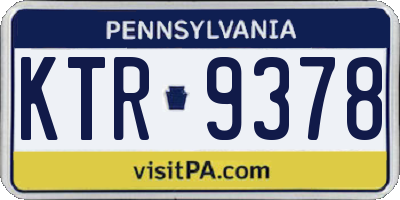 PA license plate KTR9378