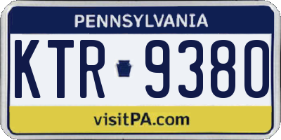 PA license plate KTR9380