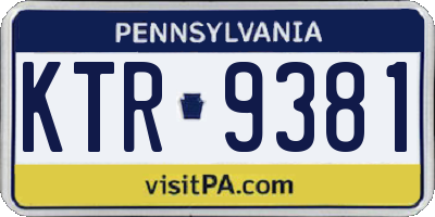 PA license plate KTR9381