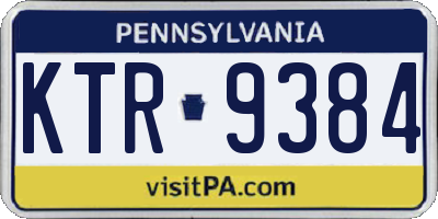 PA license plate KTR9384