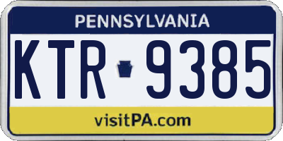 PA license plate KTR9385