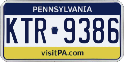 PA license plate KTR9386