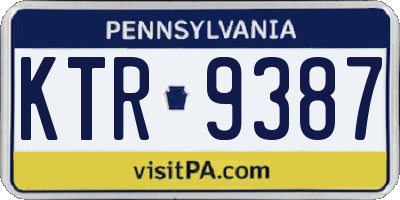 PA license plate KTR9387