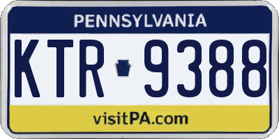 PA license plate KTR9388
