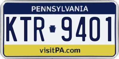 PA license plate KTR9401