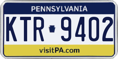 PA license plate KTR9402