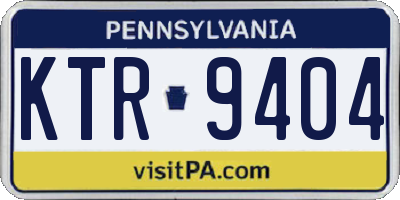 PA license plate KTR9404