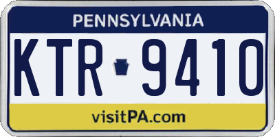 PA license plate KTR9410
