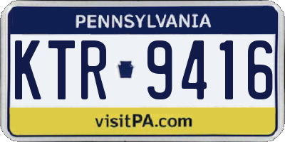 PA license plate KTR9416