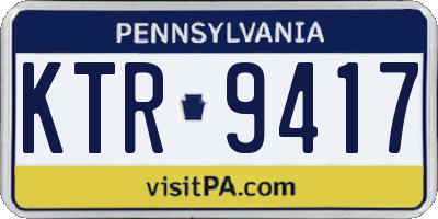 PA license plate KTR9417
