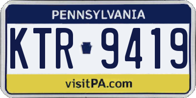 PA license plate KTR9419
