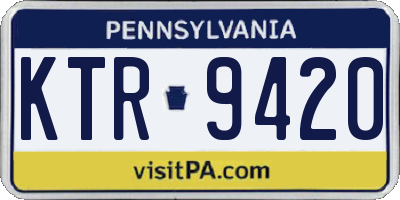 PA license plate KTR9420