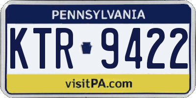 PA license plate KTR9422