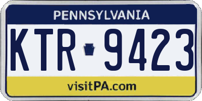 PA license plate KTR9423
